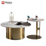 Contemporary Minimalist Metal Style Coffee Table Small Modern Rock Plate Rack