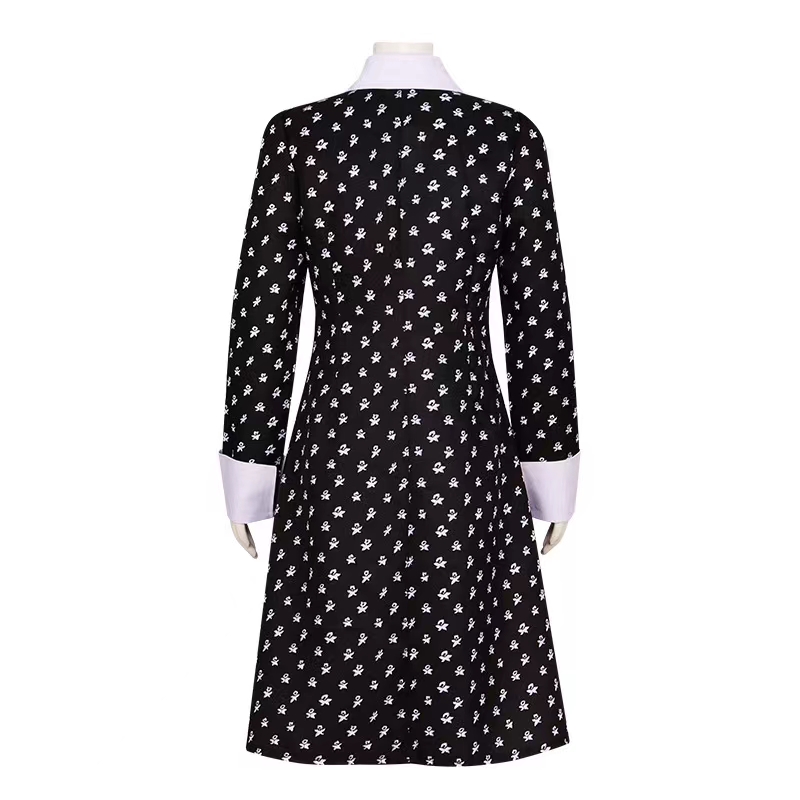 Women's Wednesday Addams Black Skirt Halloween Cosplay Costume for Stage Dancerwear