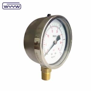 Quality Portable Hydraulic Water Pressure Meter Tester Gauge Bottom Mount Case Stainless Steal 100MM Pressure Gauge 600 Bar wholesale