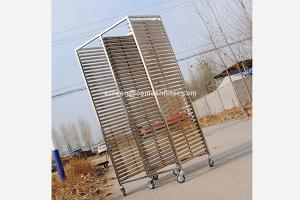 Quality Ss201 304 1.5mm Tray Rack Trolley With Casters wholesale