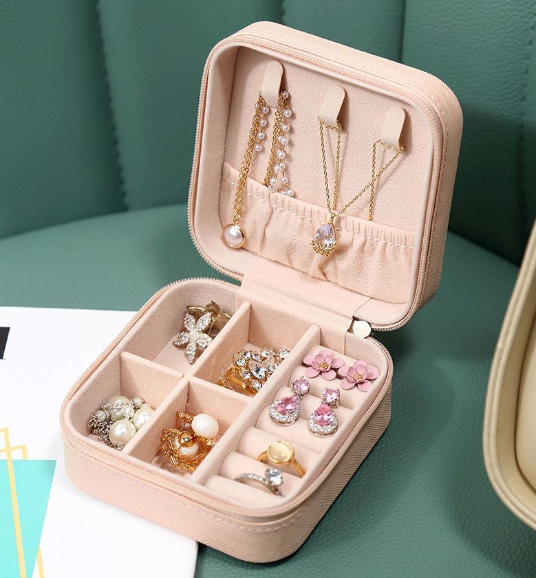 Fashion Solid Luxury Portable PU Leather PVC Cardboard Jewelry Jewellery Set Gift Packaging Packing Travel Holder Organizer Mini Box for Women Girls