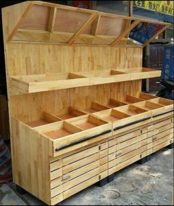 Quality Fruit And Vegetable Wooden Display Rack With Mirror wholesale