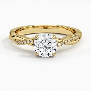 Quality Petite Twisted Vine Diamond Engagement Ring In 9k Yellow Gold wholesale