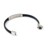 Leather rope bracelet trendy retro leather woven stainless steel men's bracelet