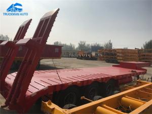 Quality Three Axles 50 Tons Flatbed Low Bed Semi Trailer With Radial Tire wholesale