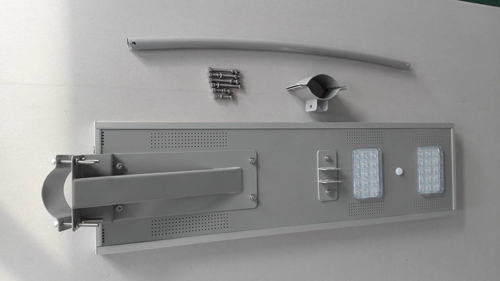 30 Watt All In One LED Solar Street Light Light Grey / Black Case SMD3030 Chip