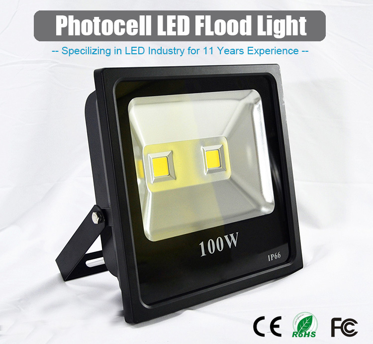 10000 Lumens Low Voltage PIR LED Flood Lights 100W DC 48V Black Aluminum Body