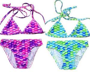 Quality Children Mermaid Swimsuit Bikini 80% Polyester 20% Spandex With 4 Ways Stretchy wholesale