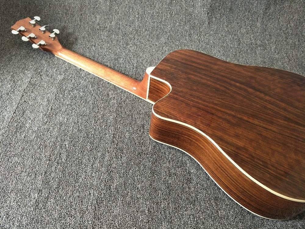 Factory customization Solid Spruce Top Mt D45c Cutaway Electric Acoustic Guitar