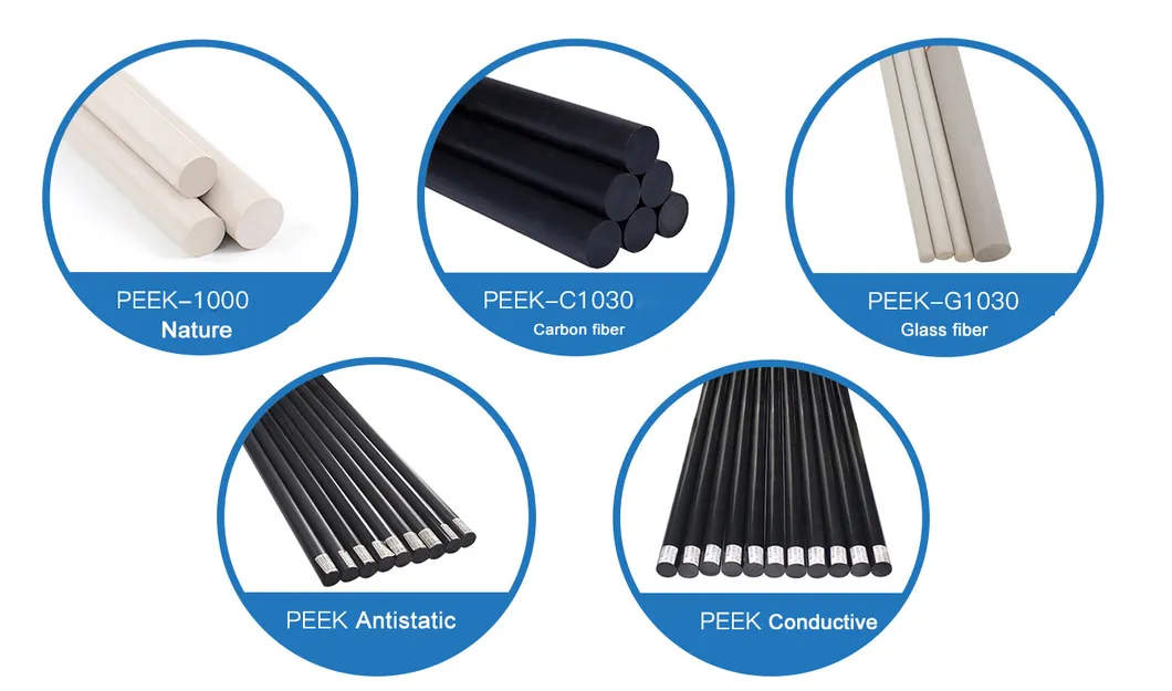 Custom Peek Parts Plastic Screw Bolt Peek by Injection and Machining for Aerospace, Semiconductor and Food Processing Industries