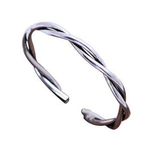 Quality Solid Sterling Silver Weave Cuff Bangle Bracelet for Women (XH057215W) wholesale