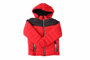 Quality 100% Nylon Shell Mens Padded Winter Coats lightweight Black And Red wholesale