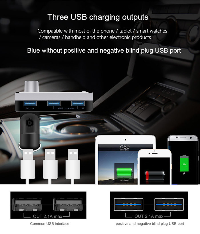 LED Display Screen Bluetooth Car Charger Adapter Micro SD Card Slot BT Mode Switch