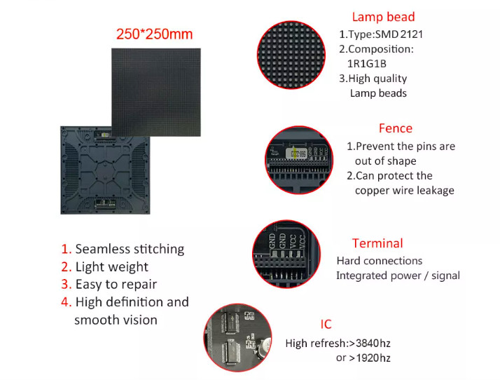 P6 P8 P10 10mm Large Outdoor Led Advertising Display SMD3535 320x160mm