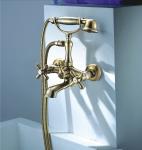 Bronze Wall Mounted Two Hole Bathroom Faucet Brass For Household
