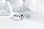 Six Claws 1CT Silver Moissanite Solitaire Engagement Rings Birthstones S925