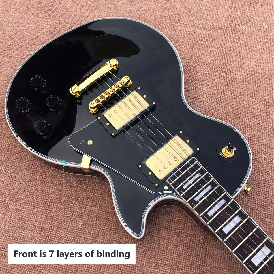 Custom LP electric guitar with ebony fretboard with mahogany body and neck
