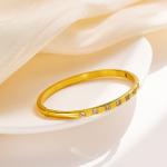 14K Gold Plated Cubic Zirconia Bangle Classic Tennis Bracelet Gold Bracelets For