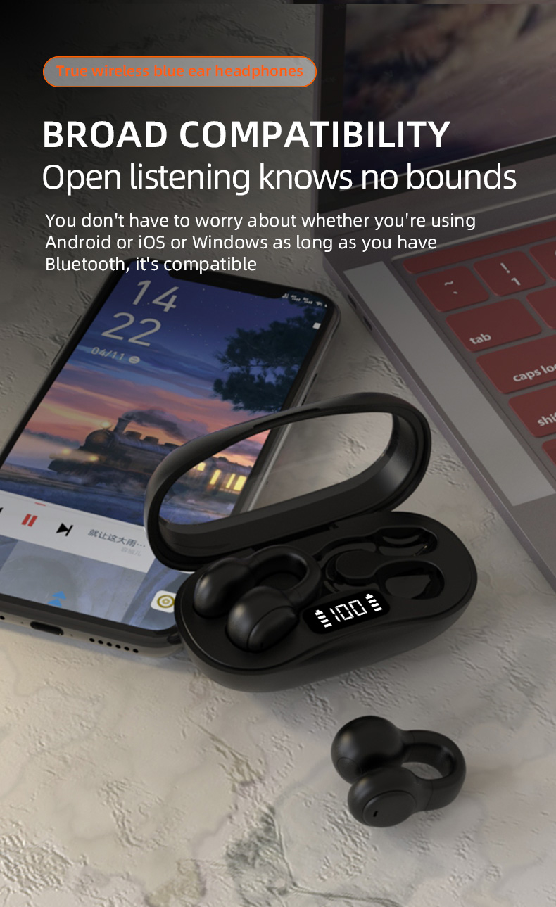 Sport Meeting Running Headset Bone Conduction Wireless Earphones with LED Display