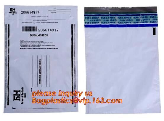Opaque Tamper Evident Sealing Plastic Bank Money Steb Security Bag / Custom Self Adhesive Plastic Courier Bag, bagease