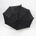 Black Pongee Vented Golf Umbrella , Wind Resistant Golf Umbrella EVA Handle