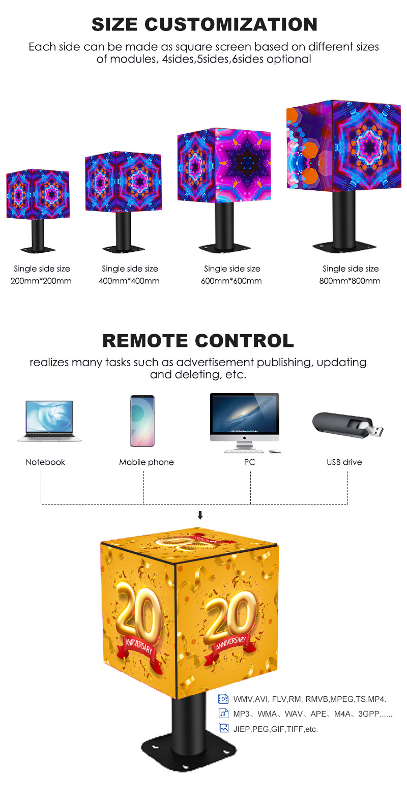 Indoor Custom P2.5mm Led Magic Cube , Video Screen Led Cube Display