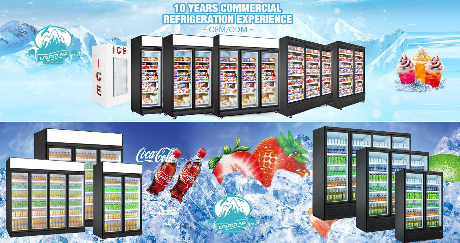 Wholesale Upright Commercial Coolers Refrigerators Fridge Glass Door Display Case