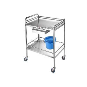 Quality Hospital Store Medicines 2 Layer Trolley Firm Structure wholesale