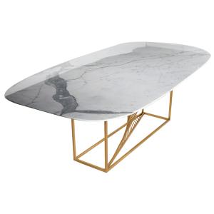 Quality Oval Metal Legs Marble Pedestal Table wholesale