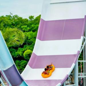 Quality Outdoor Commercial Water Park Swimming Pool Rides Fiberglass Slide wholesale