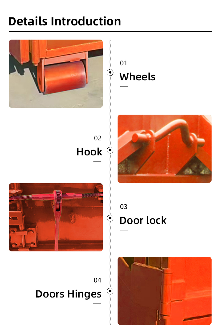 Heavy Duty Roll On Roll Off Dumpster 3000L Capacity Simplify Outdoor Waste Disposal
