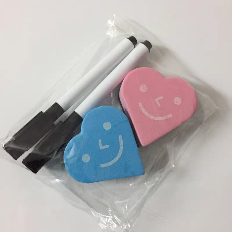 Heart Shaped EVA Magnetic Whiteboard Erasers For Office School