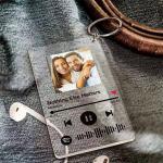 Factory Custom Rectangular Acrylic Key Chain Picture Key Ring Couple Lover Photo