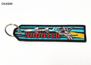 Quality Motorcycle Embroidered Fabric Keychain Eco Friendly Smooth Merrow Border wholesale