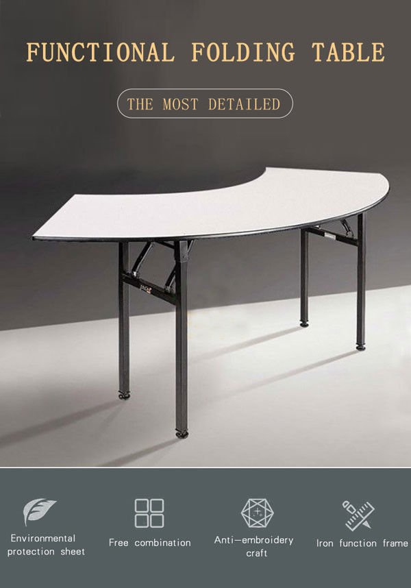 Plywood Crescent Banquet Folding Table And Chairs Arc Shaped Corner 6ft 8 Ft