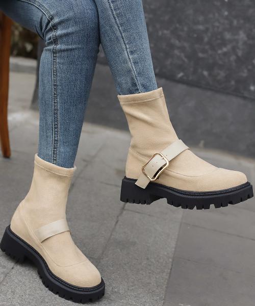 Made in Italy Women's Leather Boots with Genuine Leather Upper and Low Heel