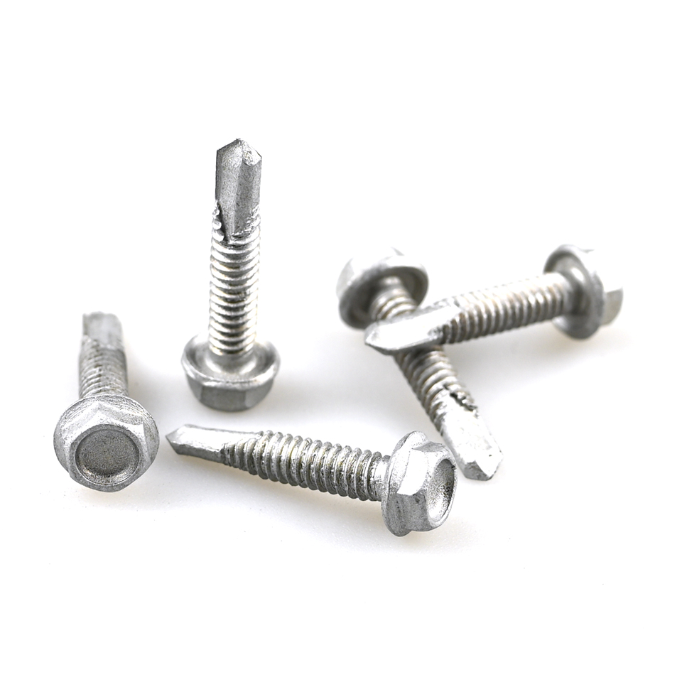 Din7504k Indented Head Self Drilling Screw With Hex Flange Head Ruspert Coating For Window