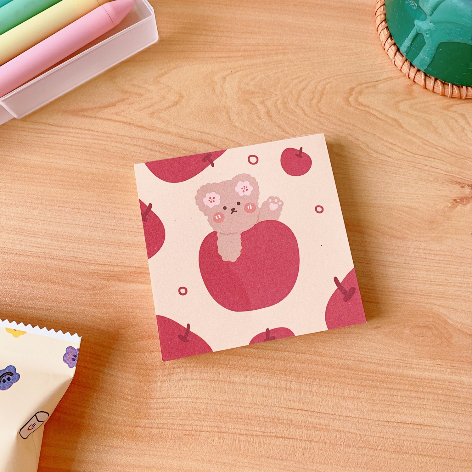 Cute Bear Self Sticky To Do List Note Pad for School Office 2022 Stationery Supplies