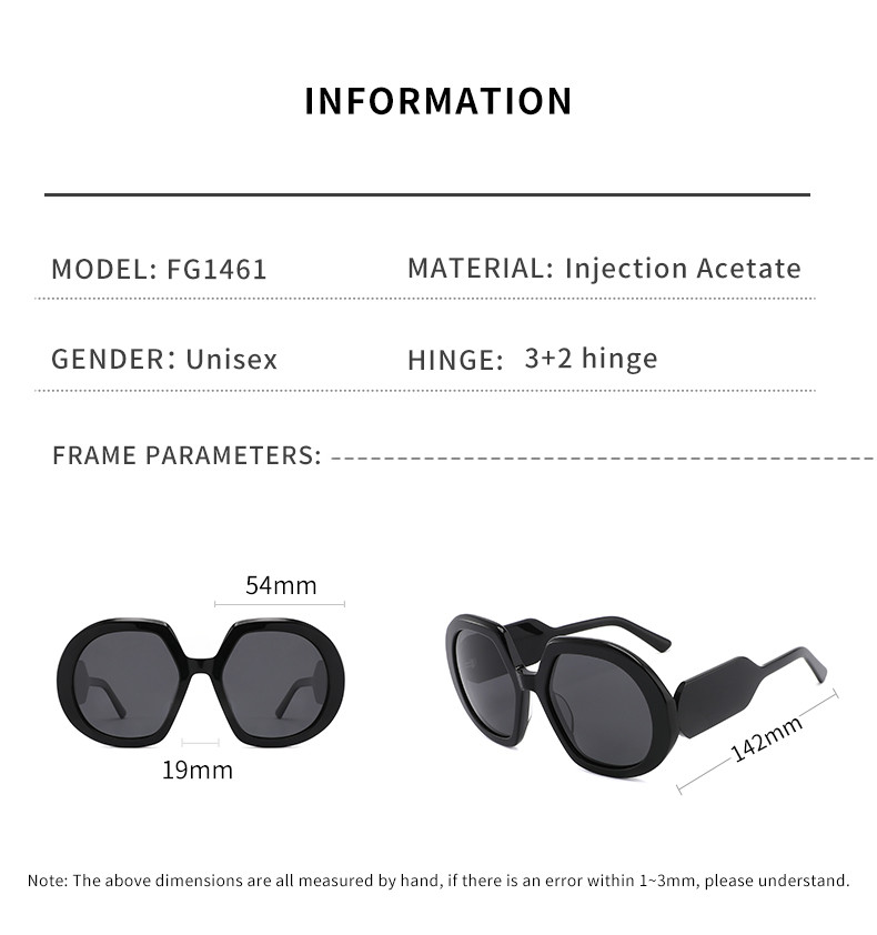 Polarized Distinctive Women Men Acetate Frame Sunglasses Metal Frame TAC Lens