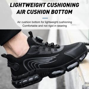 Quality Air-cushioned Sole Black Microfiber Safety Shoes For Industrial Safety wholesale