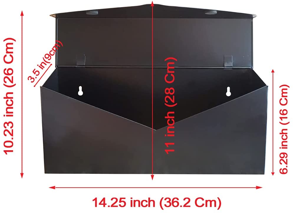 Wall Mount Locking Mailbox Waterproof Iron Mental Address Numbers Mail Box Outdoor