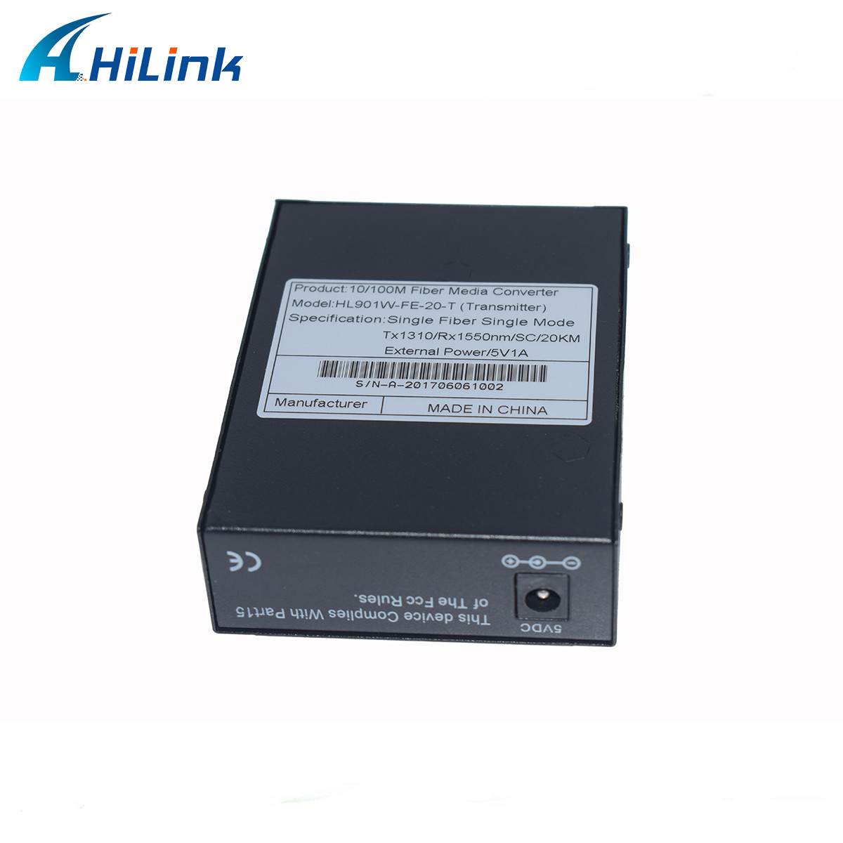 Single Mode Single Fiber SC Media Converter 10/100M 1310/1550nm 20KM