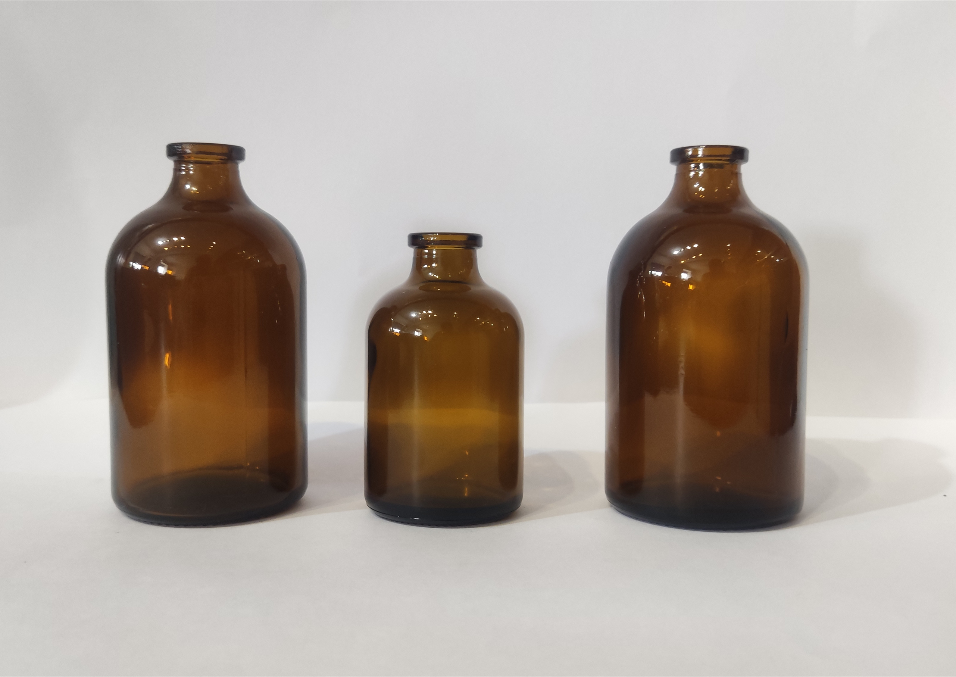 Amber Molded Glass Vial Injection Serum Glass Vials For Antibiotics USP Type II III