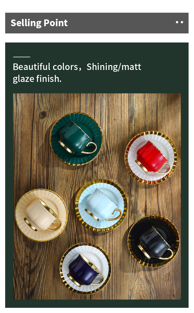 6 Colors Matt Glazed Fashion Coffee Cups 90ml Coffee Set Cups