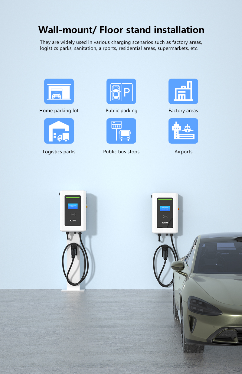 Outdoor 4G Smart APP 20kW 30kW 40kW Level 3 Wall Mounted DC Commercial CCS1 CCS2 GB/T EV Charger Station