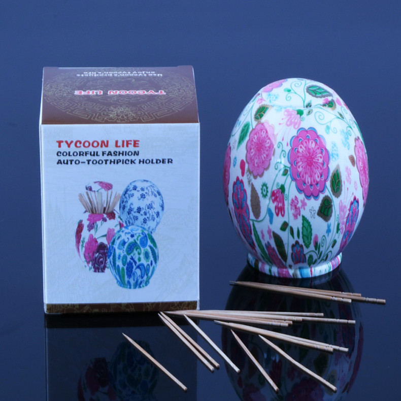 Household European Style Plastic Toothpick Holder Tank Automatic Push Type