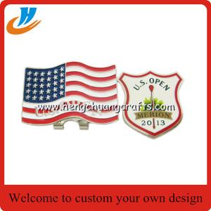 Quality US Flag hat clip,golf accessory clips welcome custom,iron stamp (G006) wholesale
