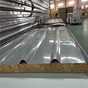 Quality 960mm 5.8 meters silver color rock wool sandwich roof panel with 0.476mm wholesale