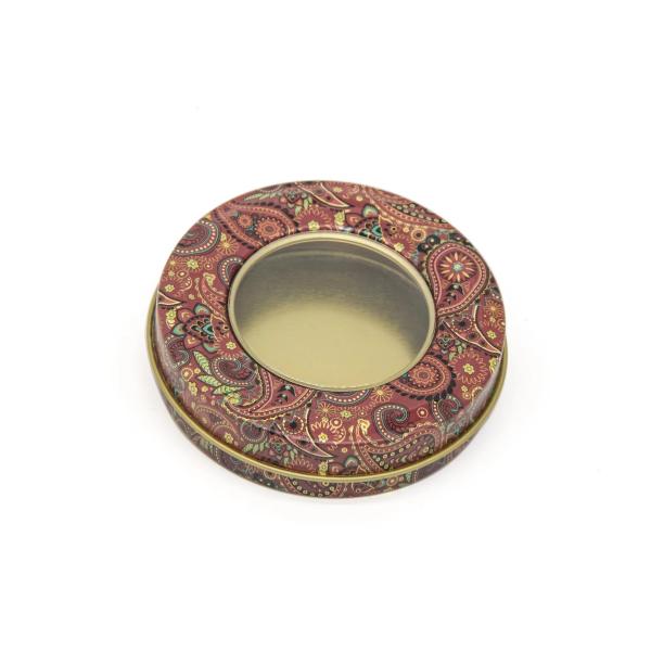 Empty Saffron Tin Boxes Small Round Packaging Cans For Gift Gold Metal 1g 2g 3g