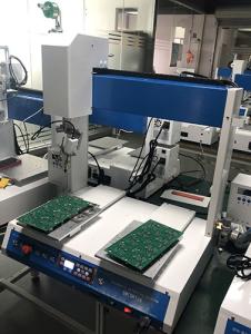 China Dual Table 250x300mm Automatic PCB Soldering Machine 0.5S per Point on sale